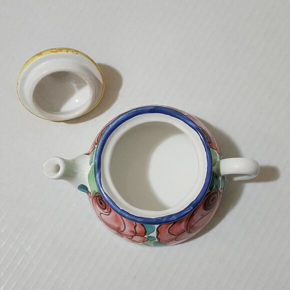 Starbucks Teapot with Lid Handpainted in Italy Colorful Floral - *FLAWS* - Picture 6 of 12